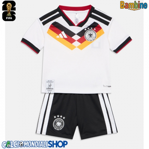 Maglie da calcio Germania Prima Maglia Bambino Mondiali 2026  Manica Corta + Pantaloni corti)